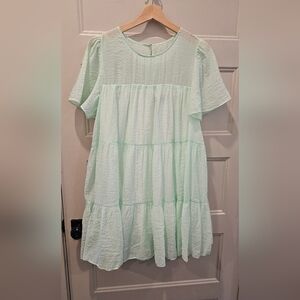 Lulus Mint Green Tiered Babydoll Dress Sz Small